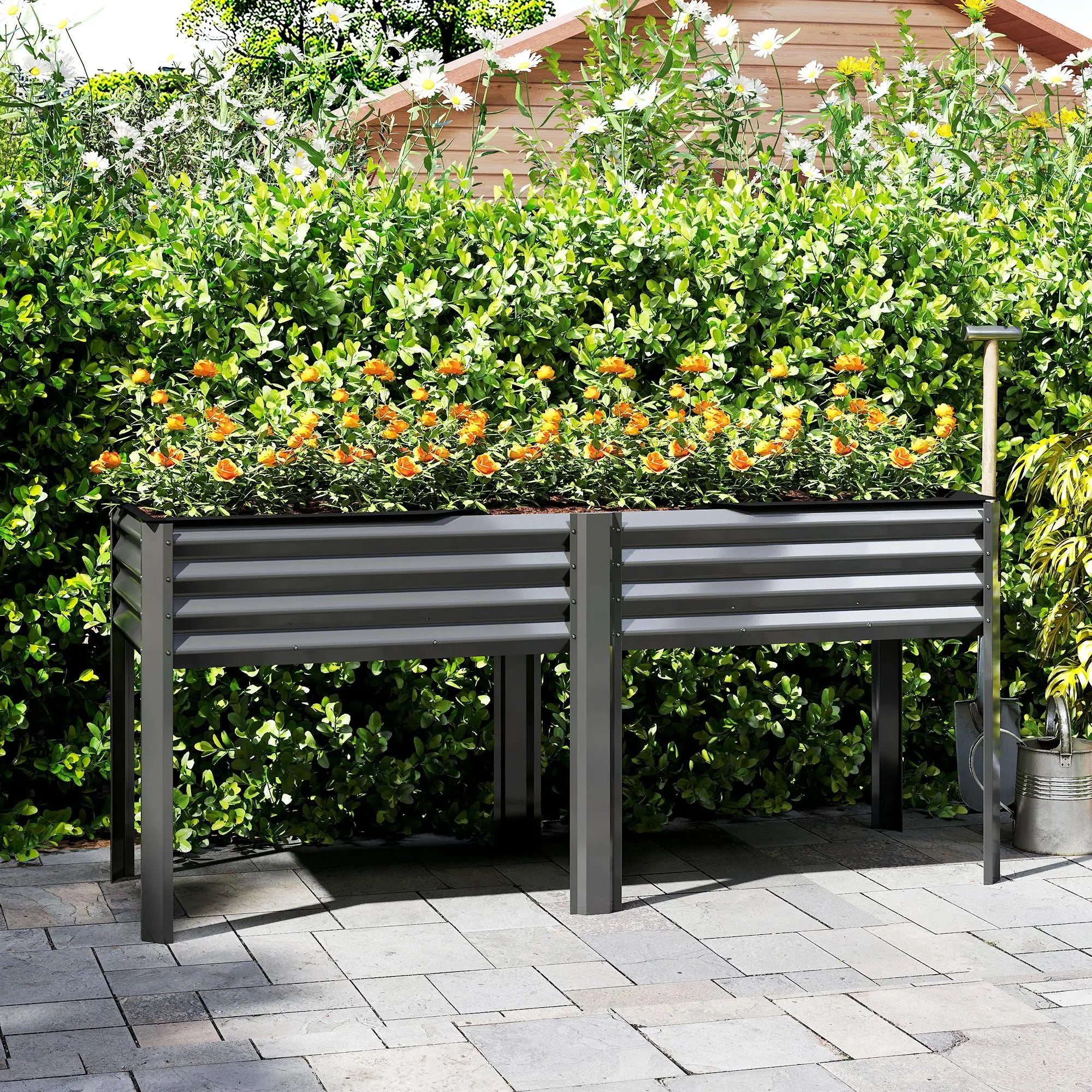 Galvanized Raised Garden Bed With Legs, 71