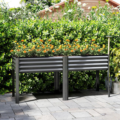 Galvanized Raised Garden Bed With Legs, 71" x 22" x 31.5", Planter Box With Reinforced Bars Elevated Garden Beds at Gallery Canada