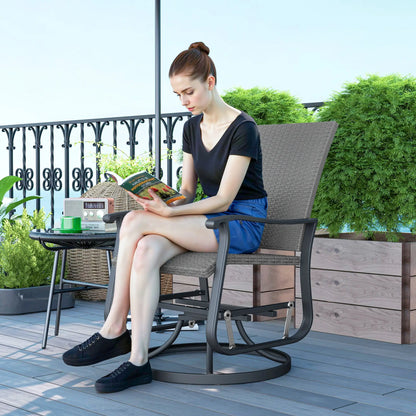Rattan Patio Glider, Wicker Outdoor Chair, Steel Frame, Grey Outdoor Gliders at Gallery Canada