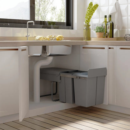 Pull Out Trash Can, 10.6 Gallon, Under Cabinet Slide Out Garbage Can, Grey Household Supplies at Gallery Canada