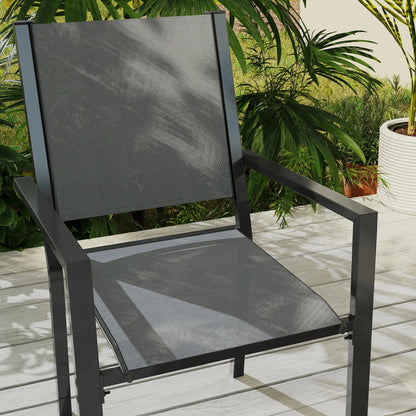 7-Piece Outdoor Dining Set, 6 Stackable Chairs, Rectangle Table, WPC Top Outdoor Dining Sets at Gallery Canada