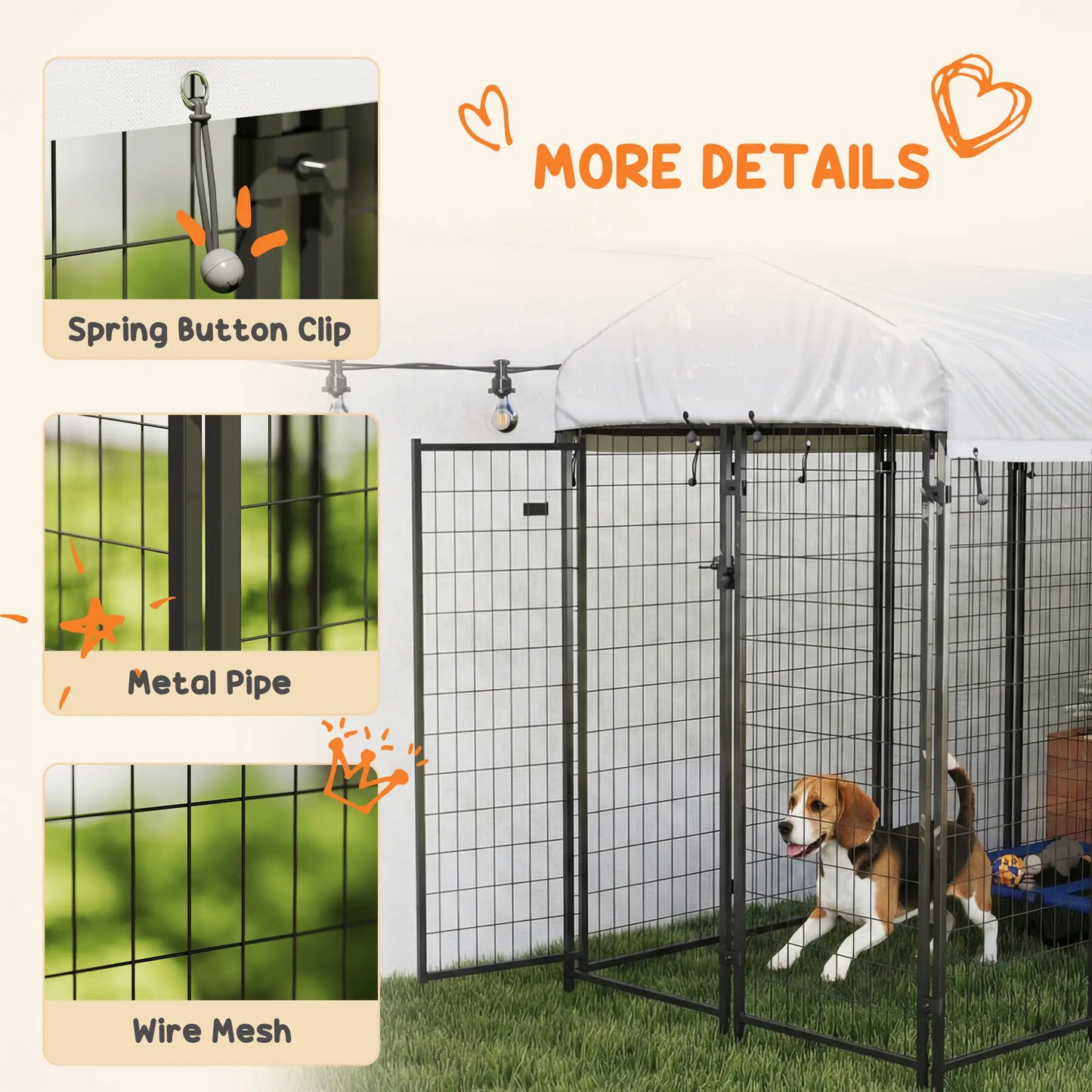 Outdoor Dog Kennel, Waterproof UV-Resistant Cover, 8 x 4 x 6 ft Houses, Kennels & Pens at Gallery Canada
