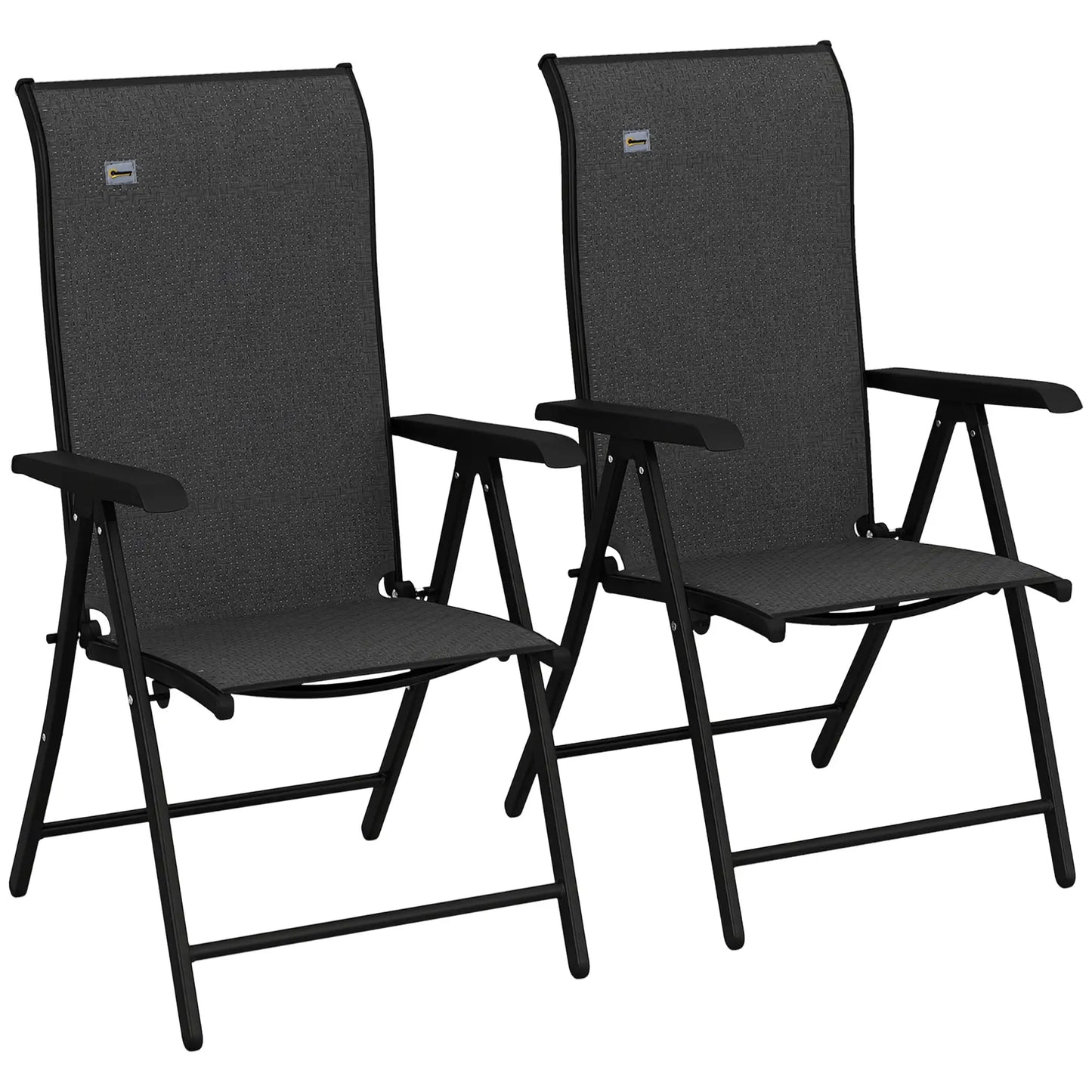 2PCs Outdoor Wicker Folding Chairs, Adjustable Backrest, Grey Patio Chairs at Gallery Canada