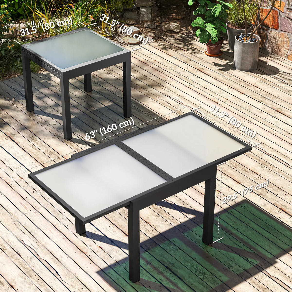 Extendable Patio Dining Table, Clear Patio Dinning Tables at Gallery Canada
