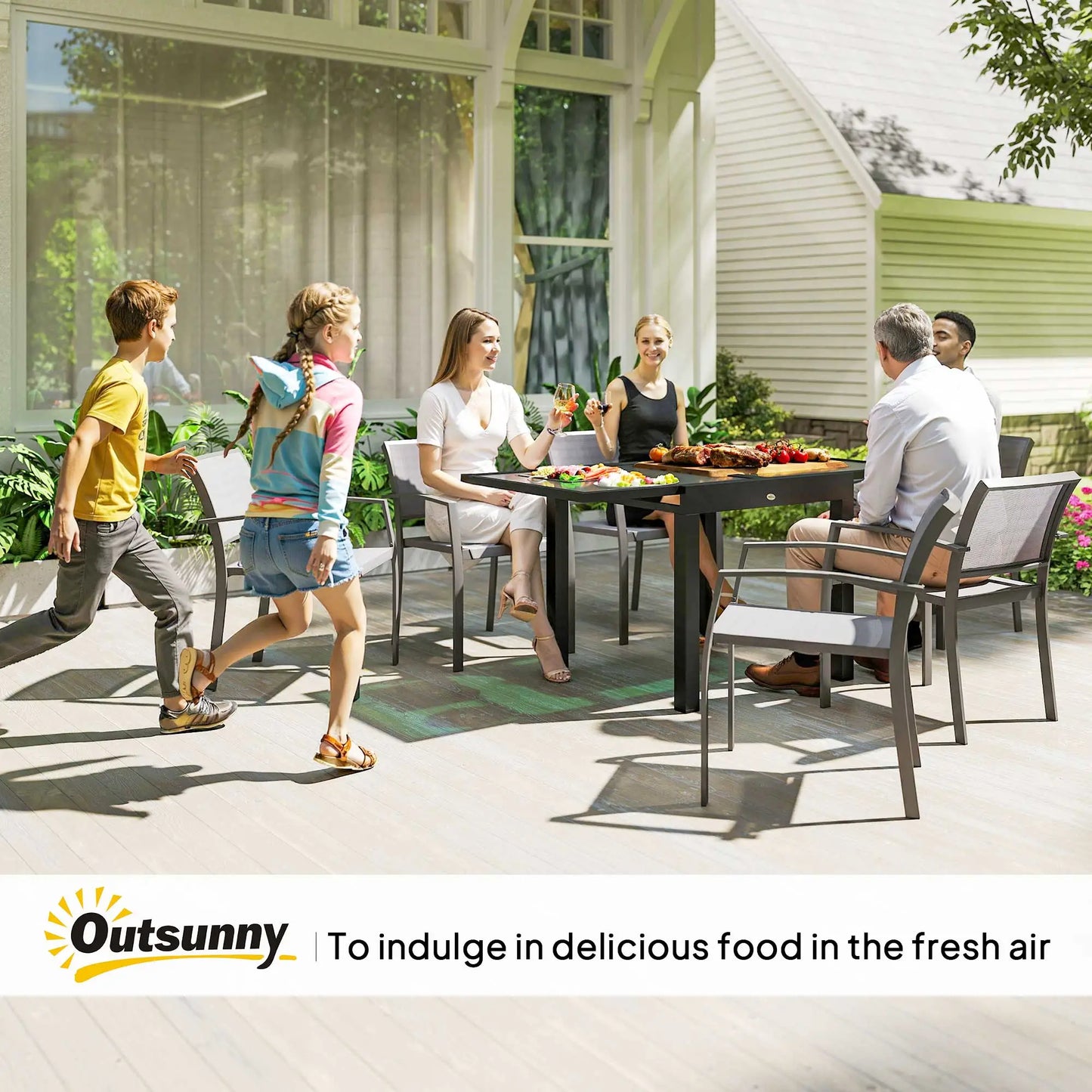 Extendable Patio Dining Table, Tempered Glass Aluminum, Clear Patio Dinning Tables at Gallery Canada