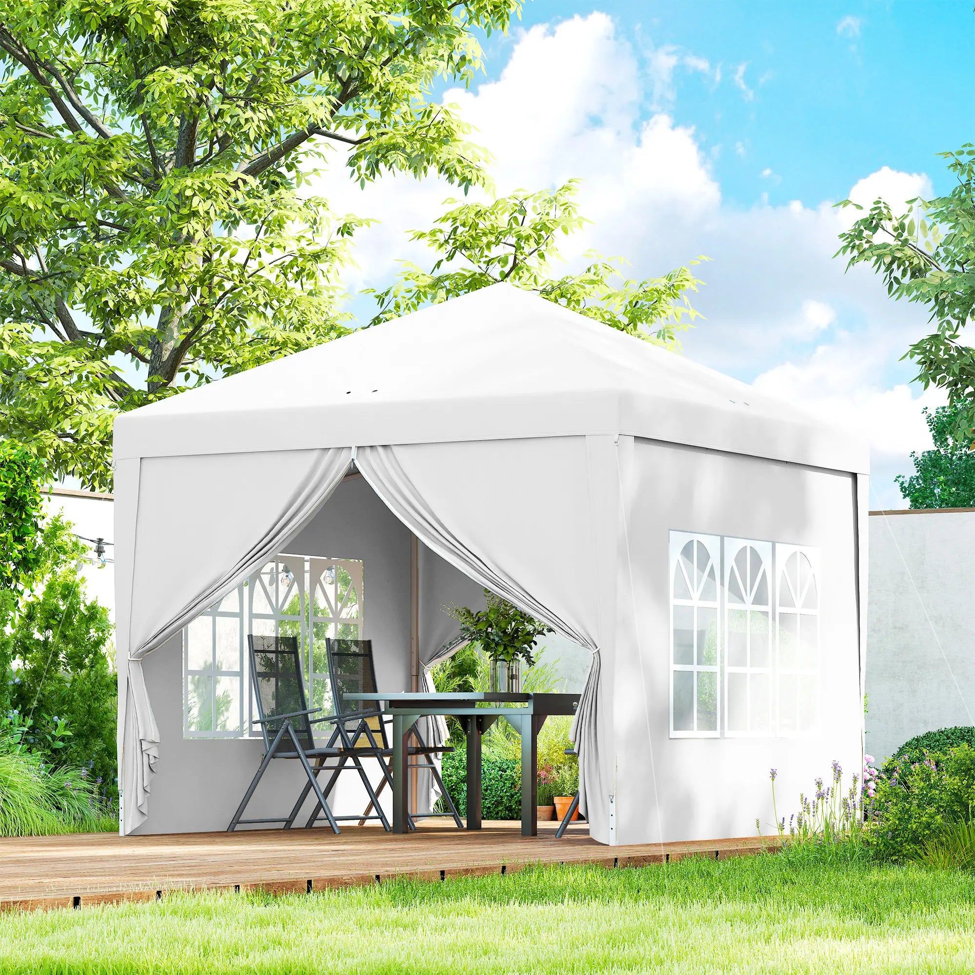 10'x10' White Outdoor Pop Up Party Tent Wedding Gazebo Canopy, White Pop Up Canopies at Gallery Canada