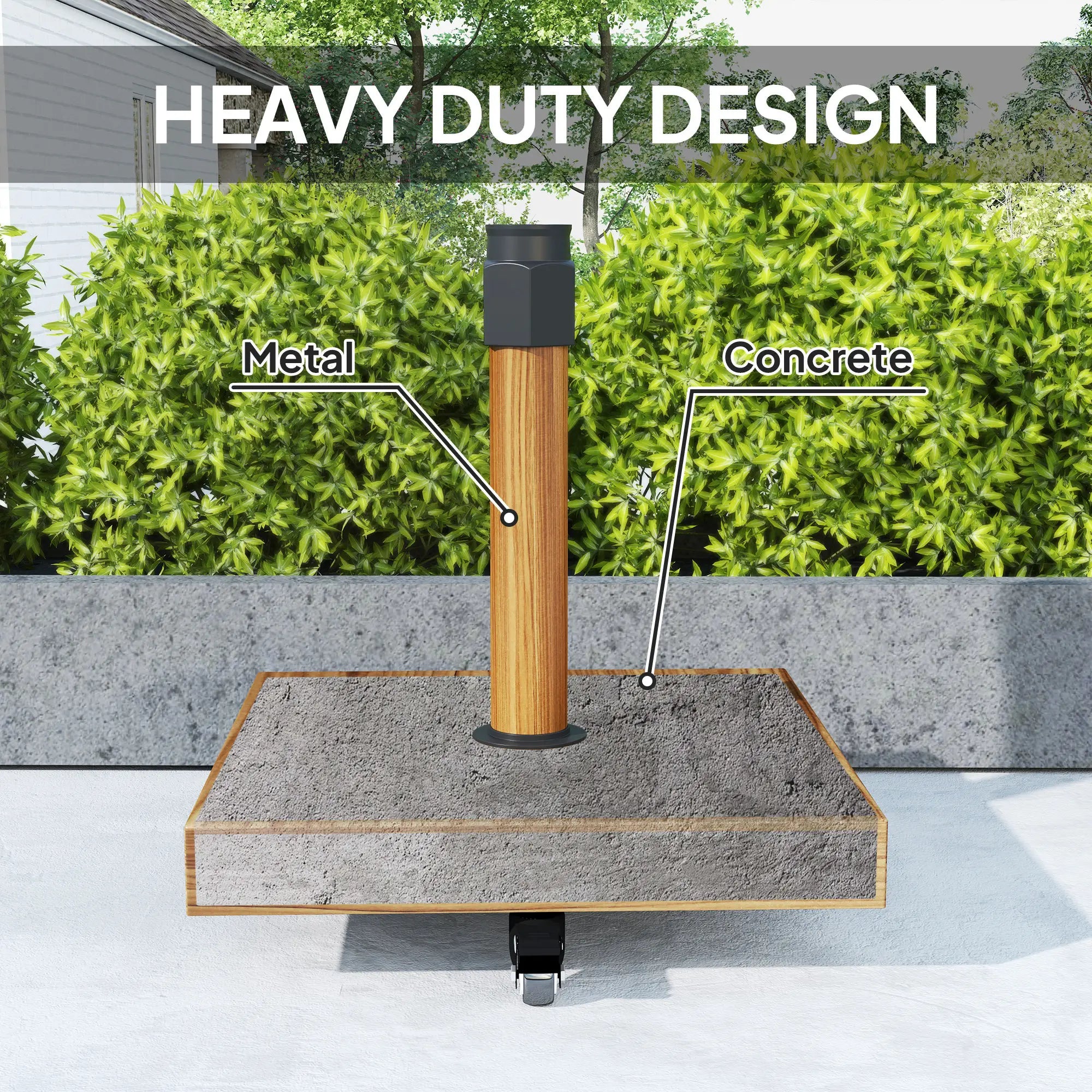 Heavy Duty Patio Umbrella Stand with Wheels, Outdoor Base Holder Umbrella Bases at Gallery Canada