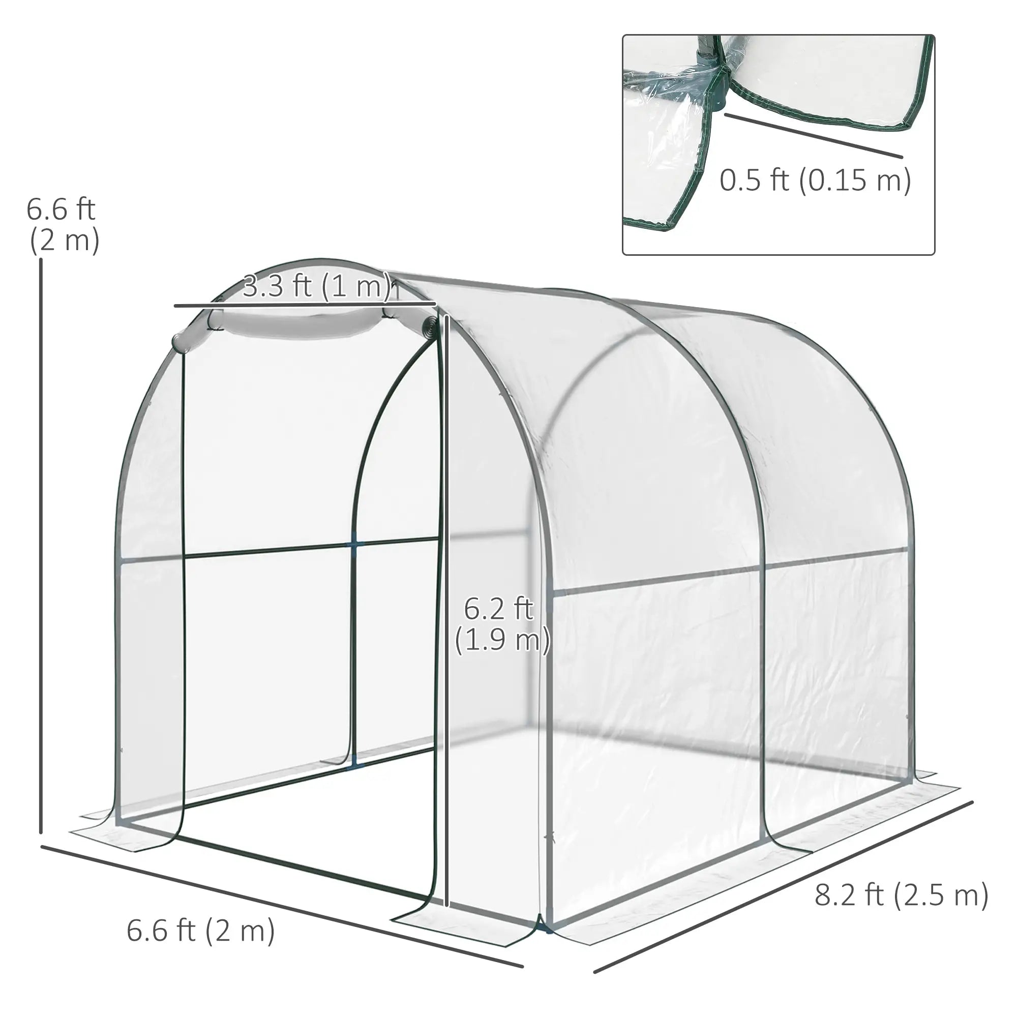 6.6' x 8.2' x 6.6' Dome Tunnel Greenhouse, Transparent Tunnel Greenhouses at Gallery Canada