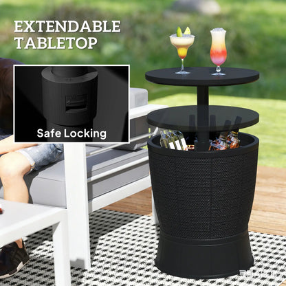 11 Gallon Patio Cooler Side Table, Adjustable Top, Drainage Plug, Black Patio Side Tables at Gallery Canada