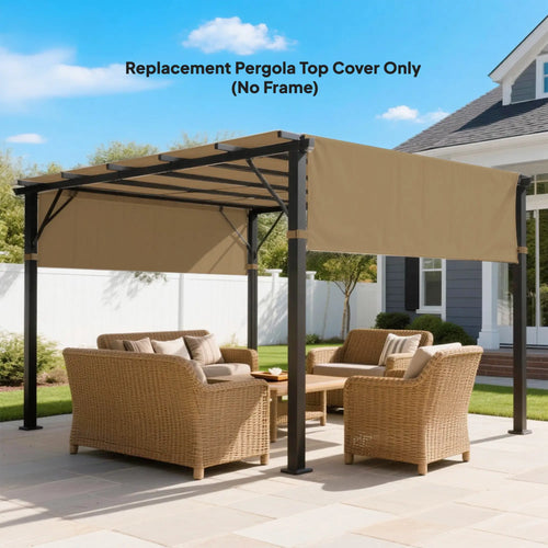 2 Pcs UV Protection Pergola Replacement Canopy, 10' x 10', Sand