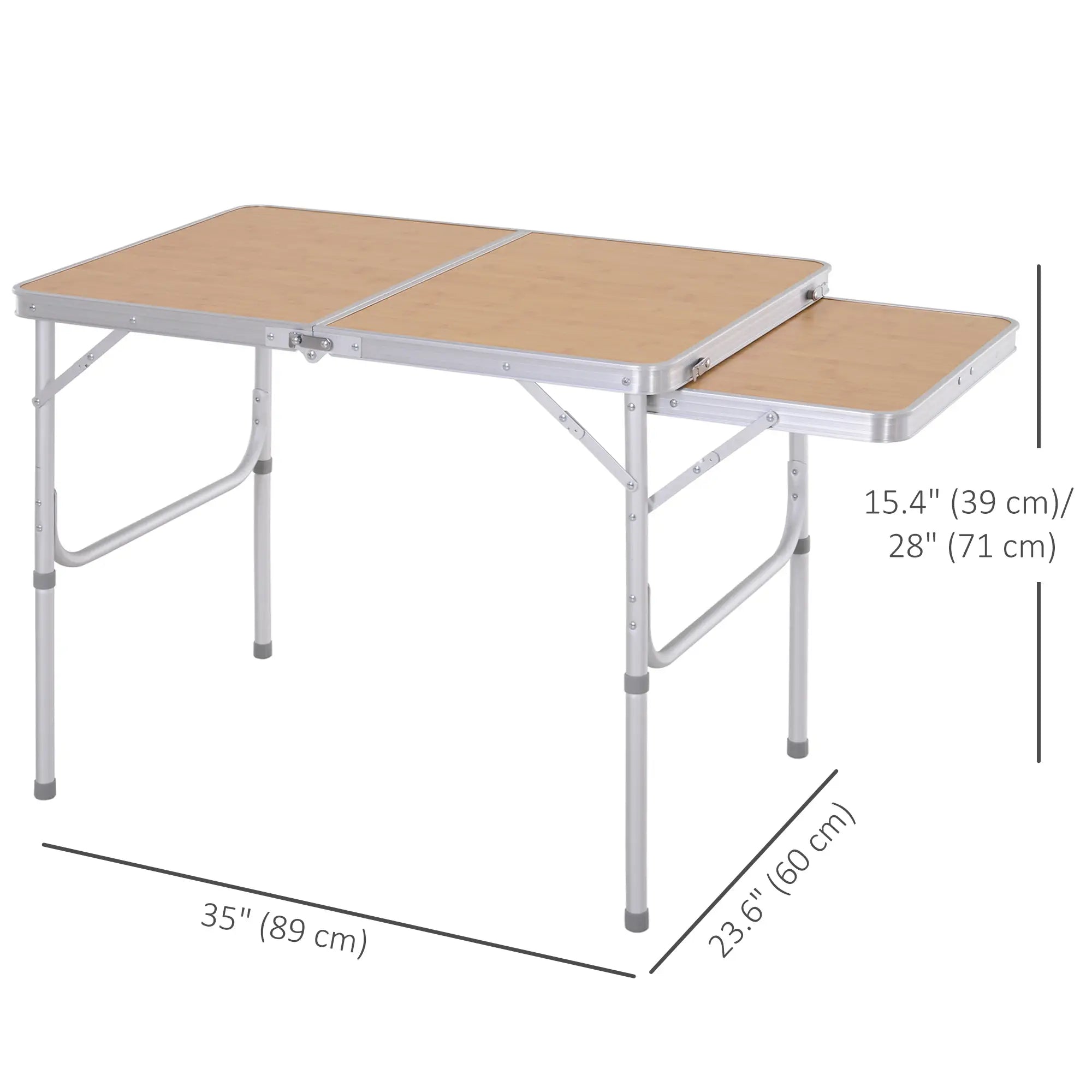 3ft Aluminum Folding Picnic Table, Portable Outdoor, 2 Adjustable Height Picnic Tables & Camping Chairs at Gallery Canada