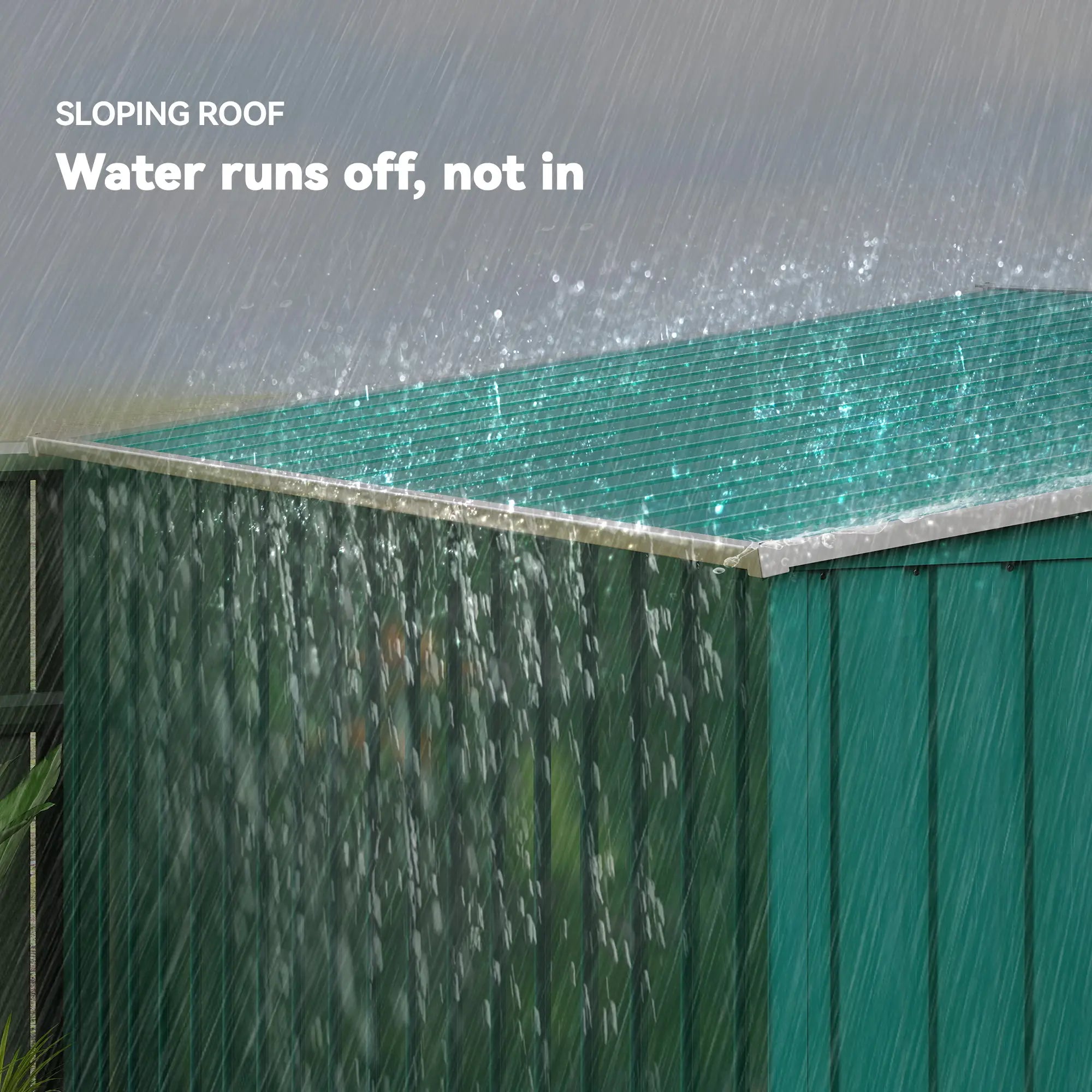 5'x7' Galvanized Metal Shed, With Sliding Door, 2 Vents, Green Sheds at Gallery Canada