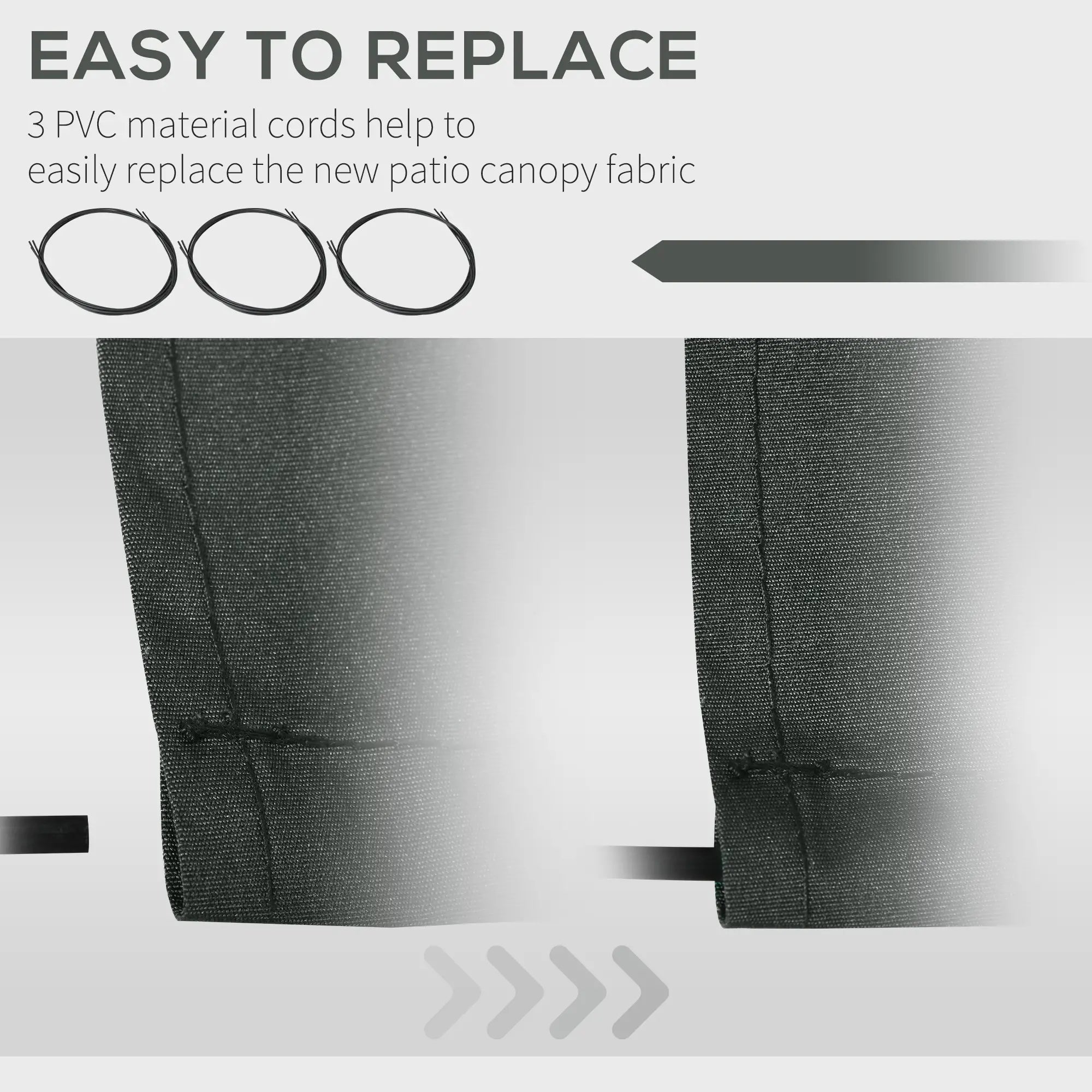 13' x 8' Retractable Awning Fabric, UV Protection, Grey Awning Fabric Replacement at Gallery Canada