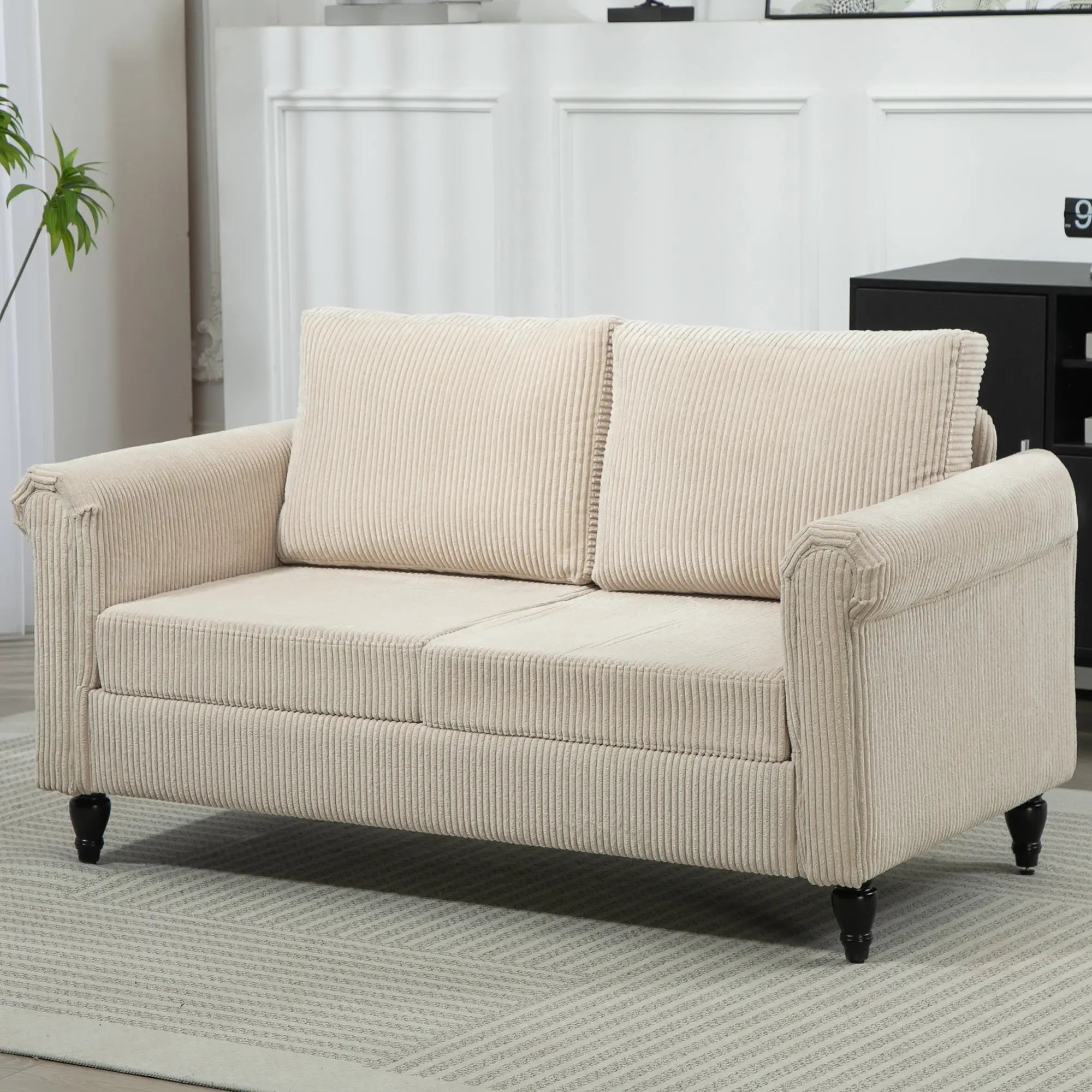 Vintage Loveseat, Upholstered 2 Seater Sofa, Beige 2-Seater Sofas at Gallery Canada