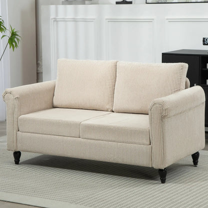 Vintage Loveseat, Upholstered 2 Seater Sofa, Beige 2-Seater Sofas at Gallery Canada