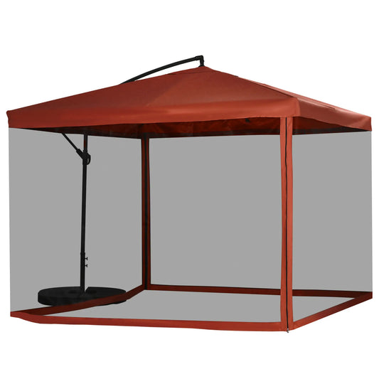 Offset Patio Umbrella, Adjustable Cantilever Canopy, Wine Red Cantilever Umbrellas Wine Red Fabric, Grey Frame at Gallery Canada