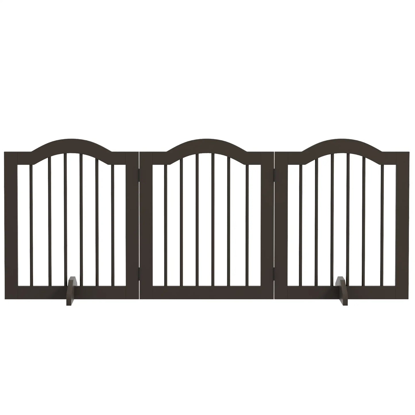 24 Inch Freestanding Pet Gate, 2 Support Feet, Coffee Pet Gates Coffee at Gallery Canada