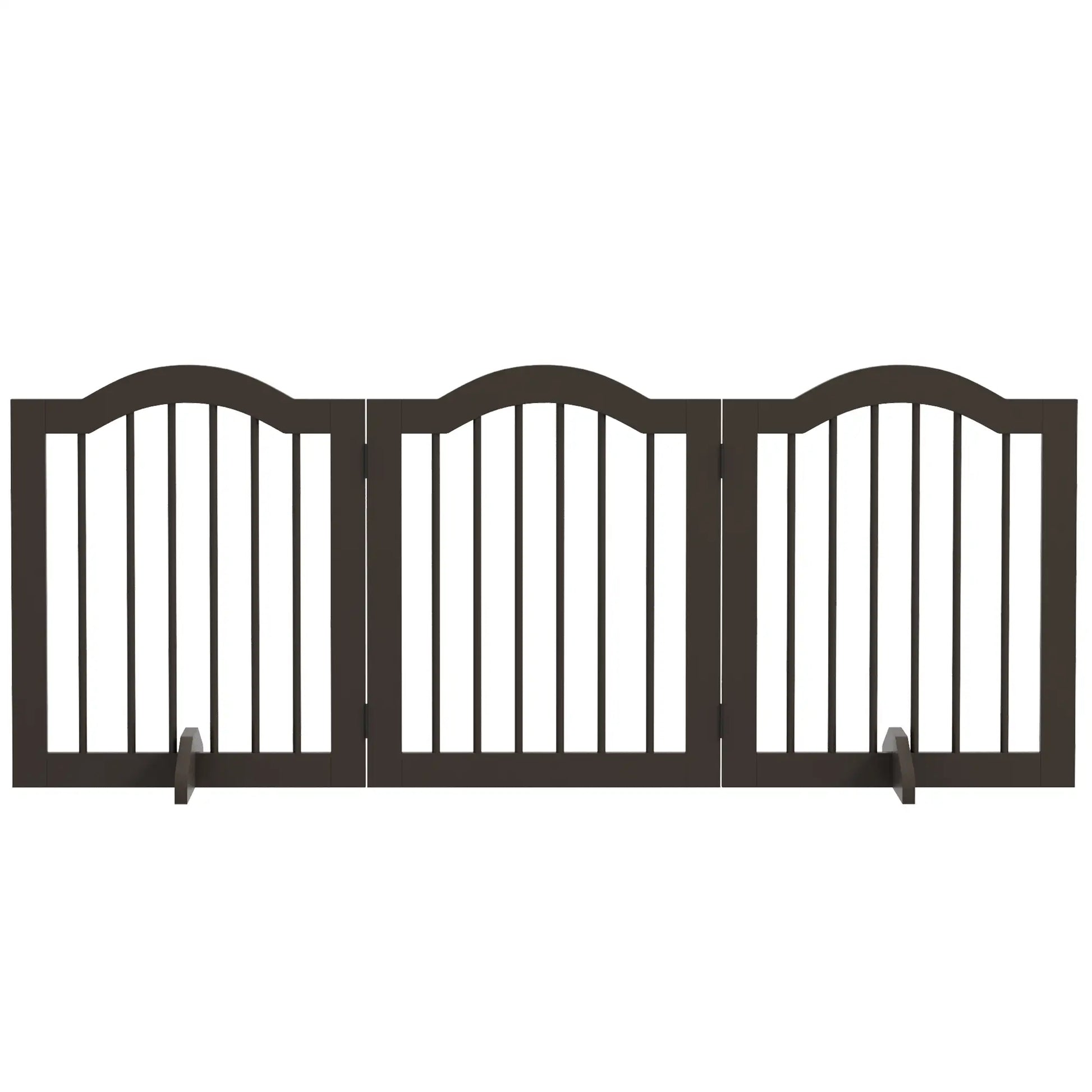 24 Inch Freestanding Pet Gate, 2 Support Feet, Coffee Pet Gates Coffee at Gallery Canada