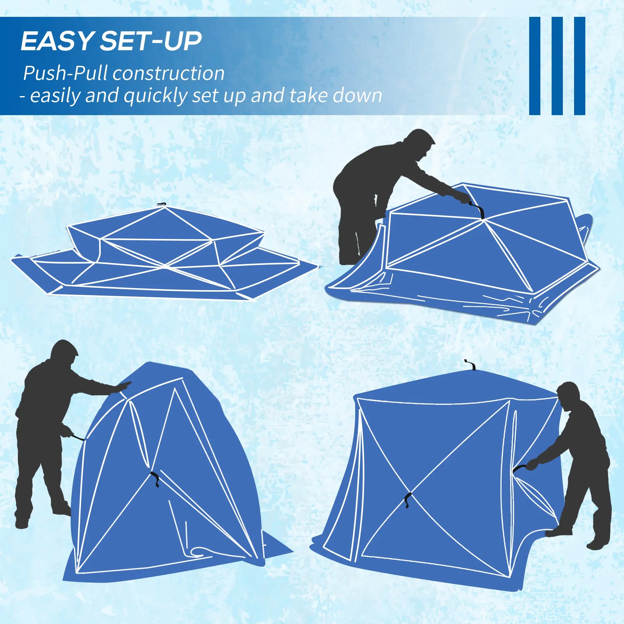 4 Person Insulated Ice Fishing Shelter, Pop-Up Tent with Carry Bag, Red Ice Fishing Tents at Gallery Canada