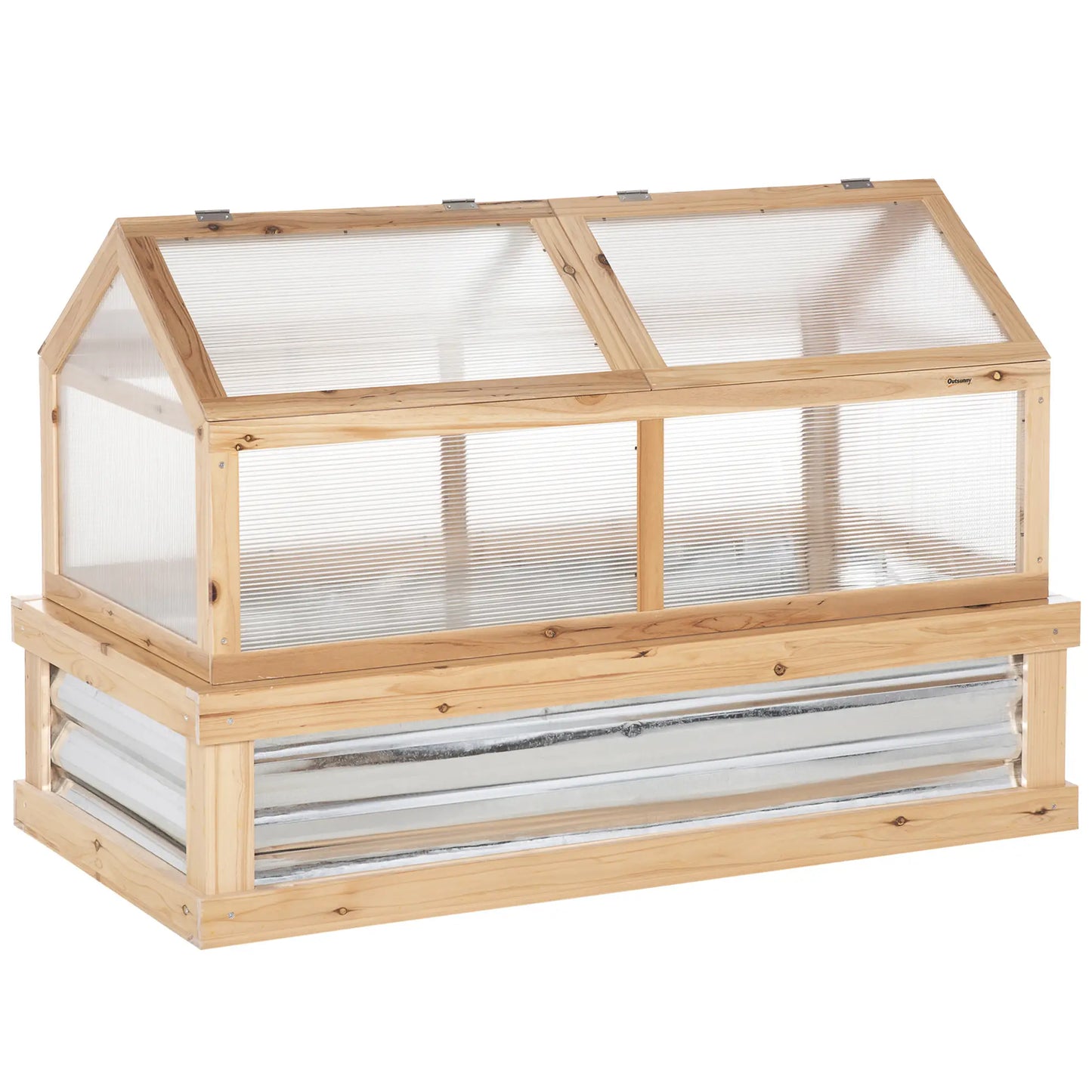 Raised Garden Bed Kit, Greenhouse Wooden Planter, 48" x 24" x 32", Natural Cold Frame Greenhouses at Gallery Canada