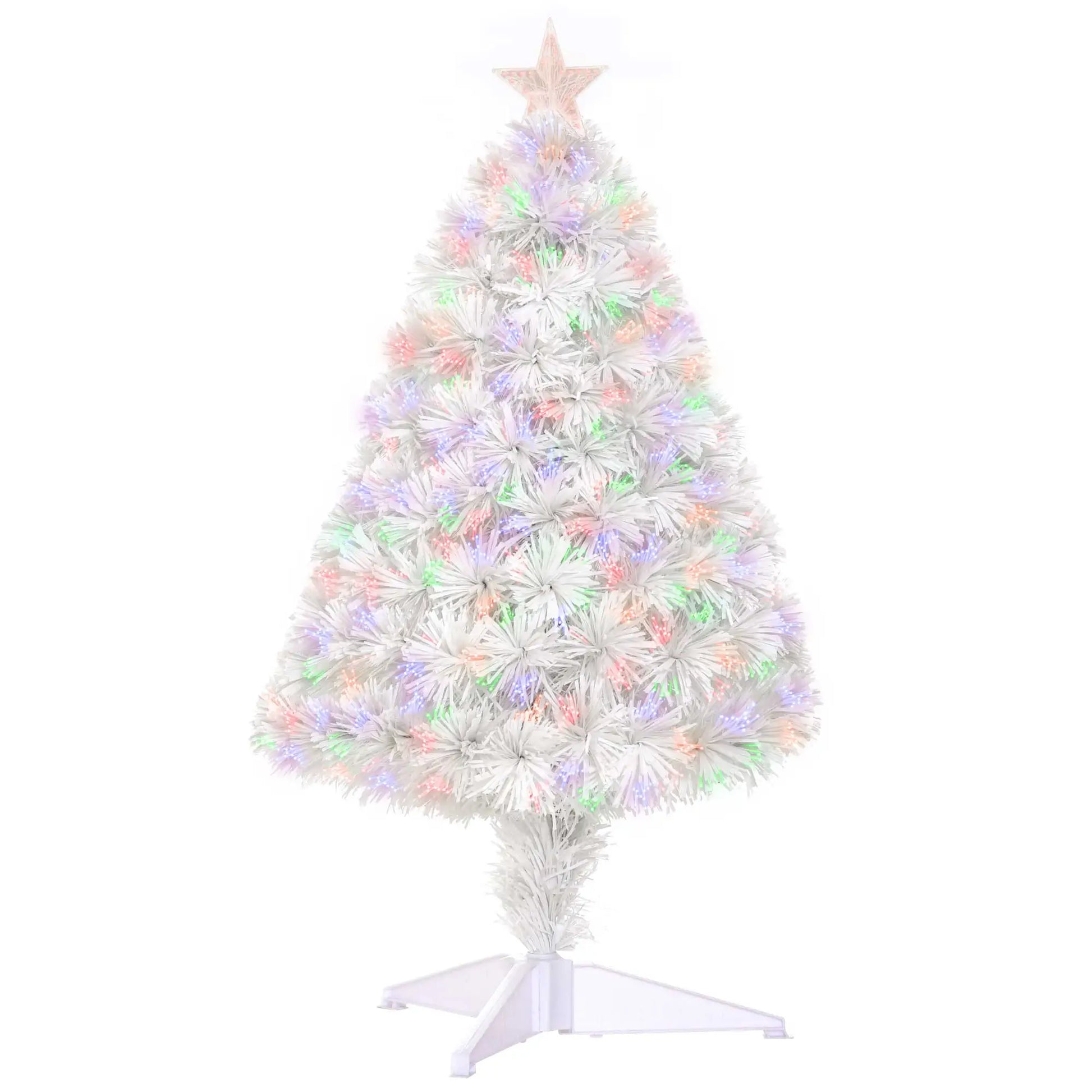 2.5FT Prelit Artificial Tabletop Christmas Tree, Fiber Optics, White Artificial Christmas Trees at Gallery Canada