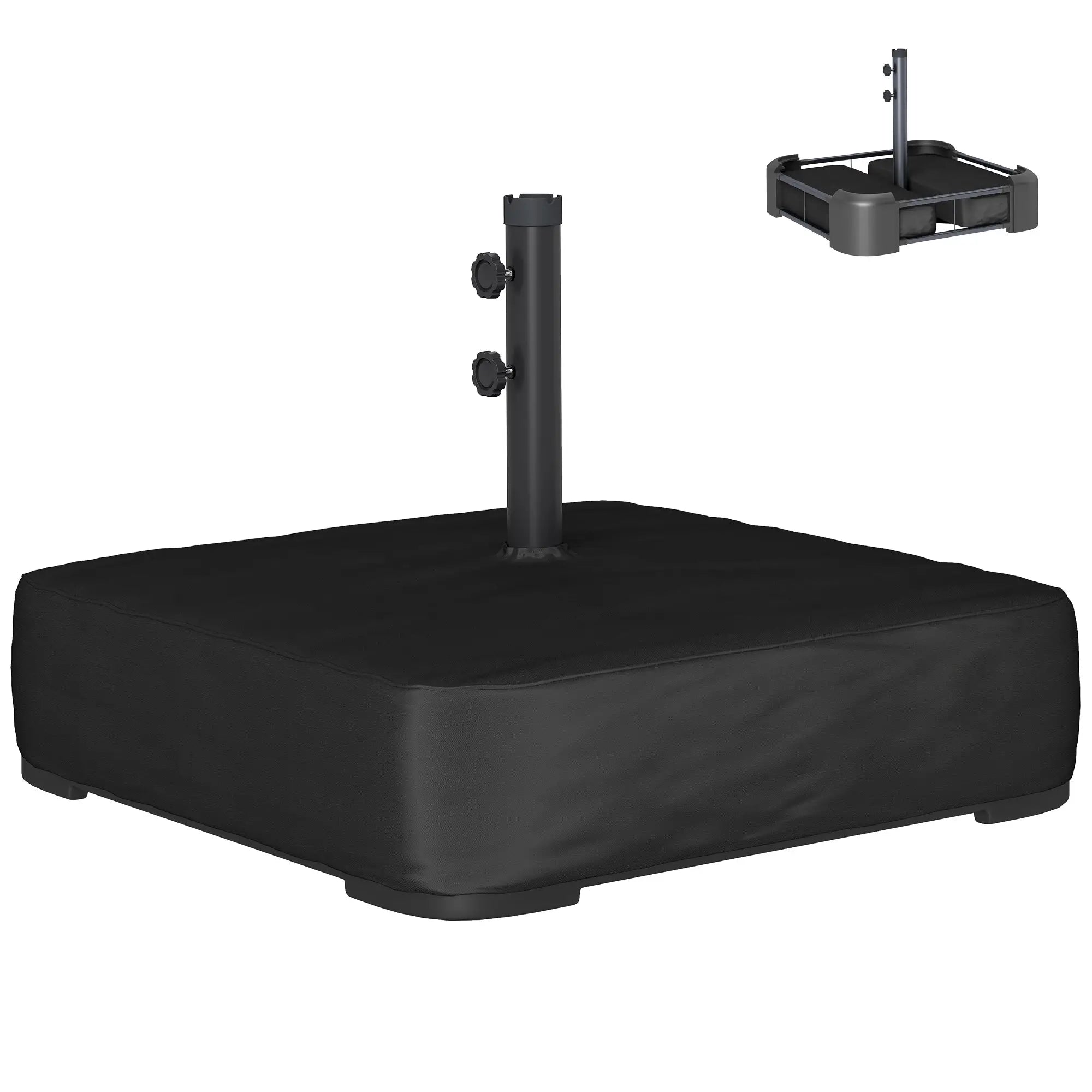 Sand Filled Parasol Base, 176 lbs, Heavy Duty Stand, Black Umbrella Bases Black at Gallery Canada