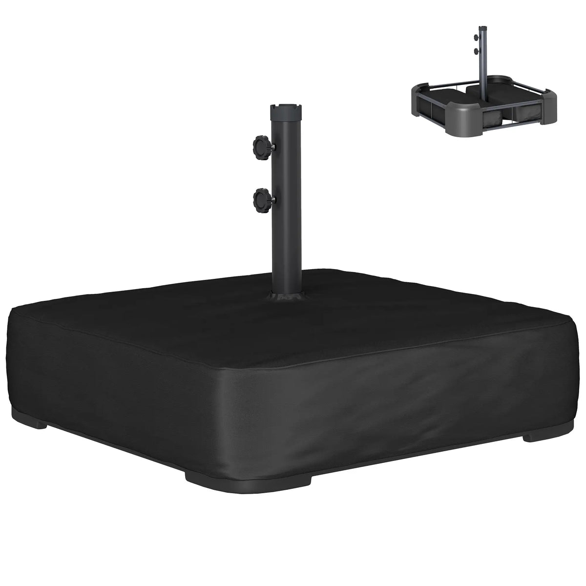 Sand Filled Parasol Base, 176 lbs, Heavy Duty Stand, Black Umbrella Bases Black at Gallery Canada