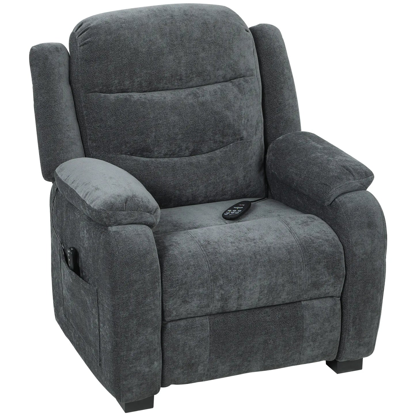 Power Recliner Chair, Quiet Brushless Motor, Remote, Dark Grey Single Sofas Dark Grey at Gallery Canada