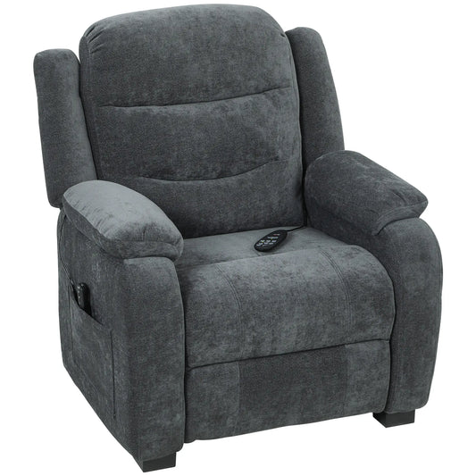 Power Recliner Chair, Quiet Brushless Motor, Remote, Dark Grey Single Sofas Dark Grey at Gallery Canada