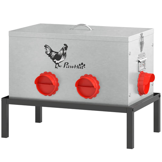 35LB Automatic Chicken Feeder, Metal Poultry Feeder, 6 No-Waste Ports Chicken Coops Multi Colour at Gallery Canada