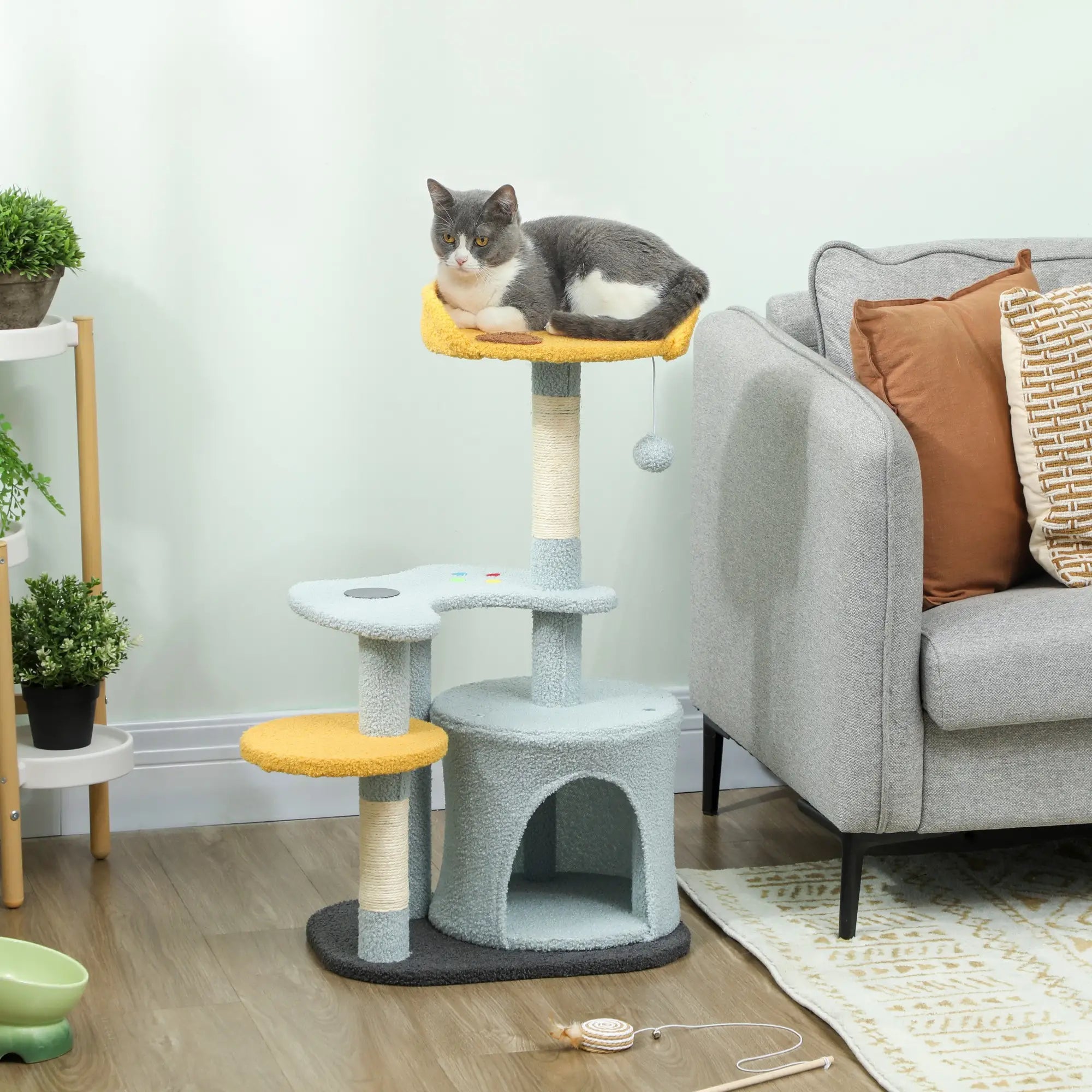 Cat Tree, 31.5 Inch, with Perch, Platform, Condo, Scratching Post, Blue Cat Posts at Gallery Canada