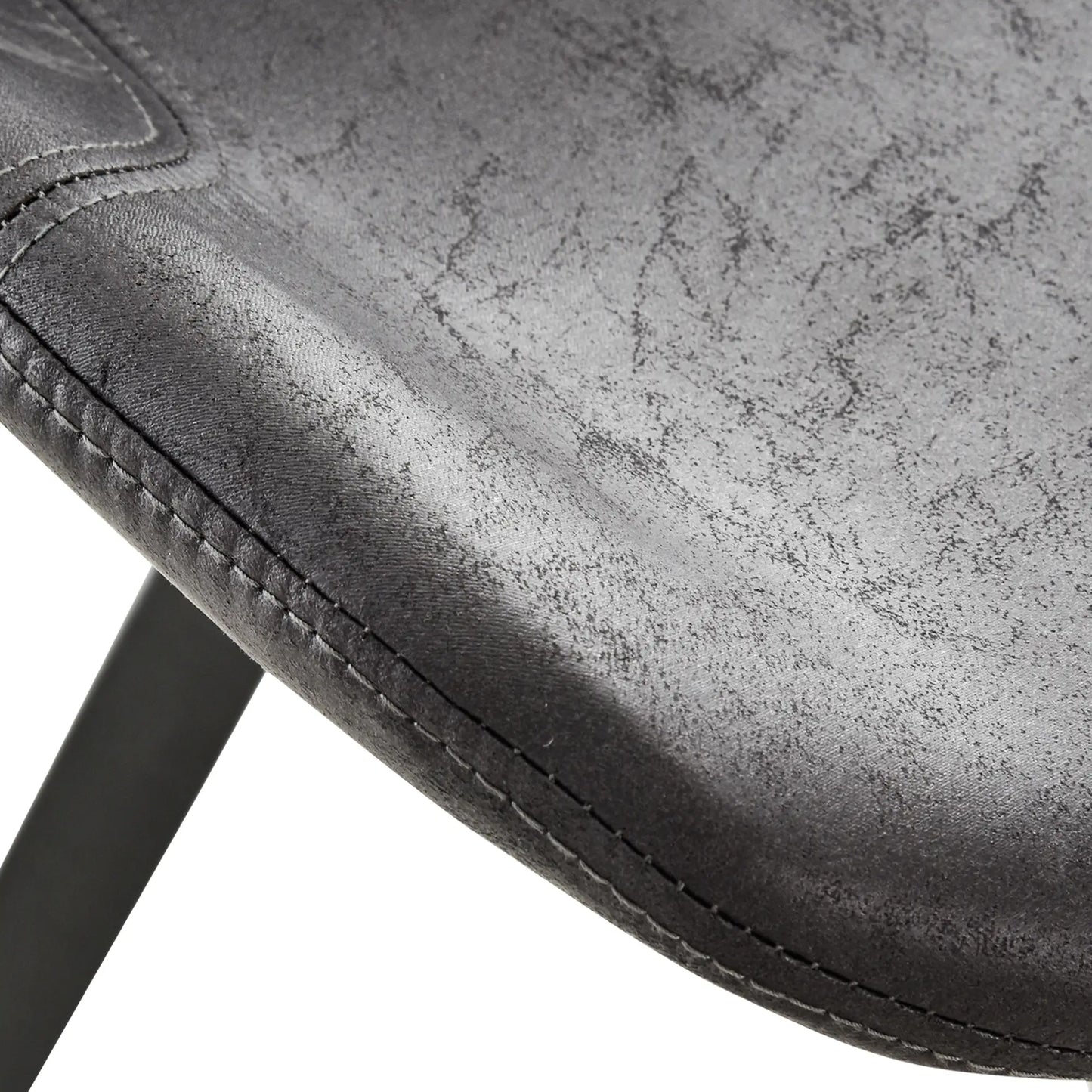 Set of 2 Microfiber Bar Stools, Kitchen Stools with Padded Seat, Black Bar Stools at Gallery Canada