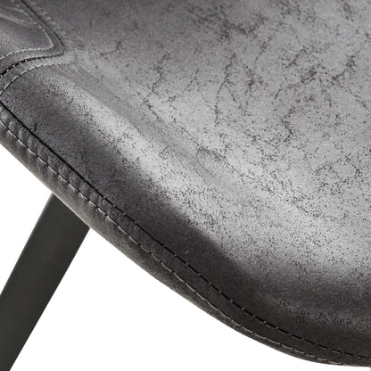 Set of 2 Microfiber Bar Stools, Kitchen Stools with Padded Seat, Black Bar Stools at Gallery Canada