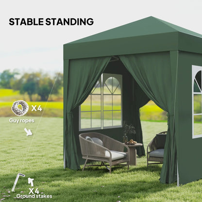 6.6'x6.6' Pop Up Canopy Tent, Instant Sun Shelter, Dark Green