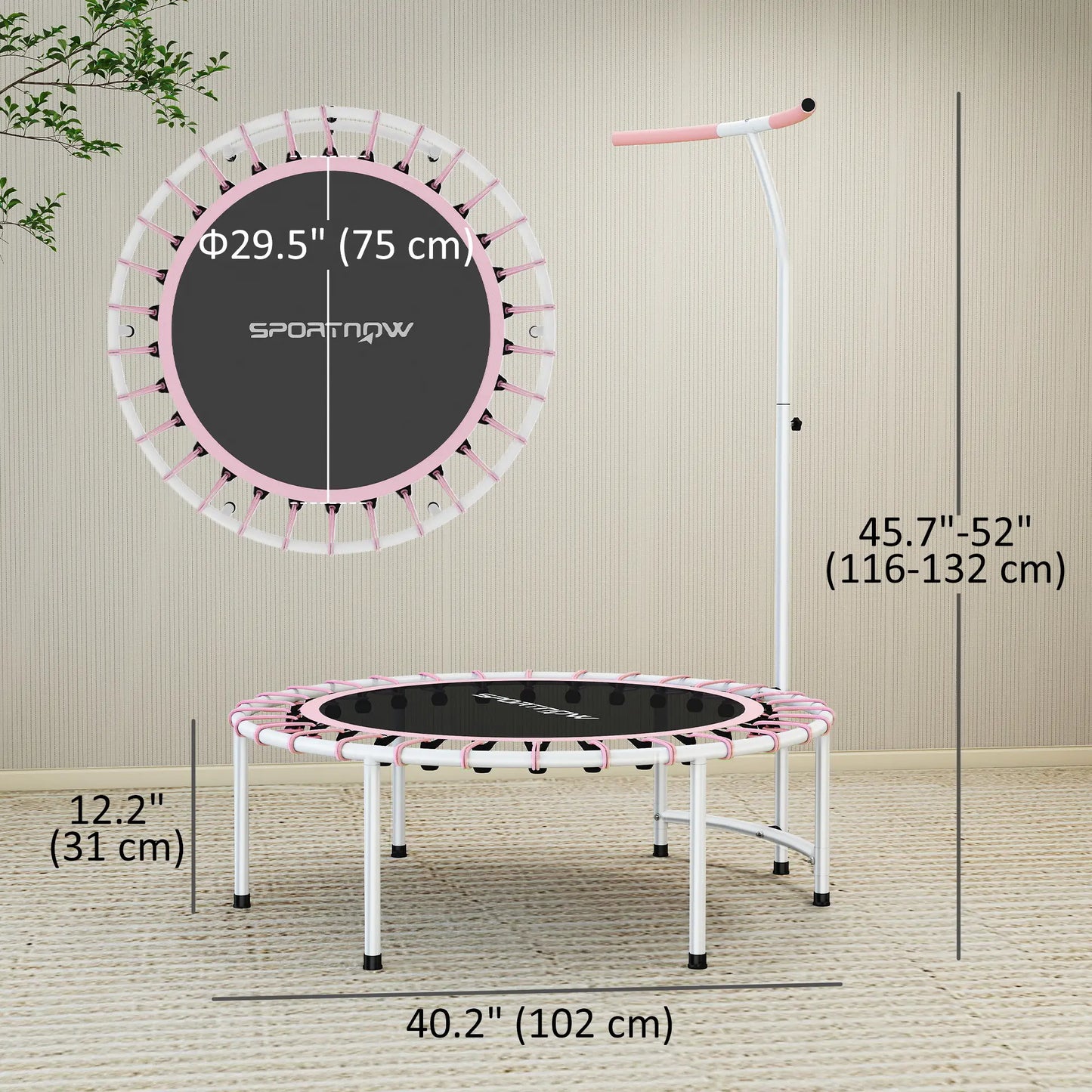 40" Foldable Bungee Rebounder Trampoline, Pink Trampolines at Gallery Canada