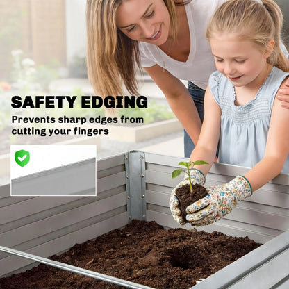 5' x 3' x 2' Raised Garden Bed, Galvanized Planter Box, Silver Galvanized Planter Boxes at Gallery Canada