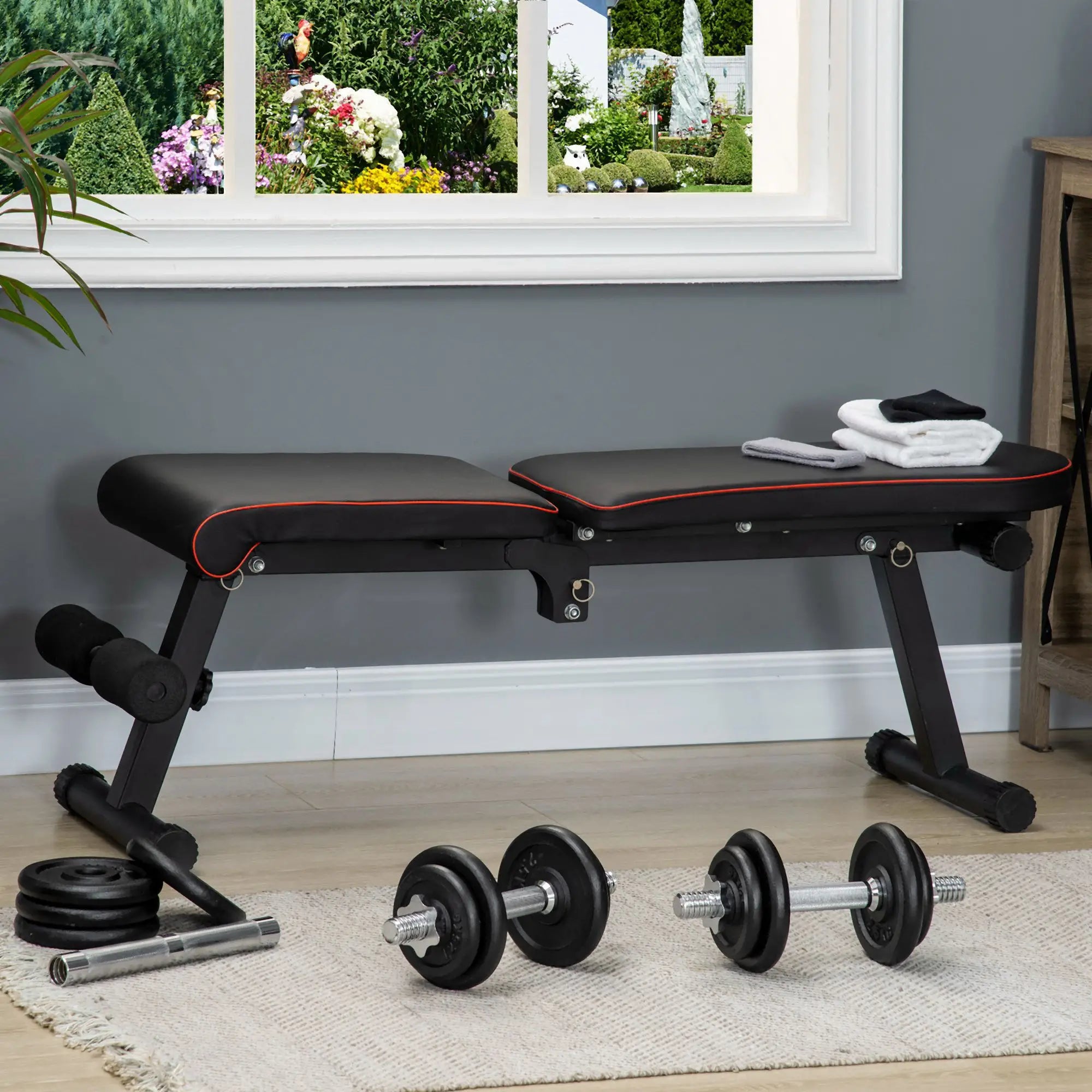 44lbs Adjustable Weight Barbell, Dumbbells Set, Non-Slip Handles, Black Dumbbells & Barbells at Gallery Canada