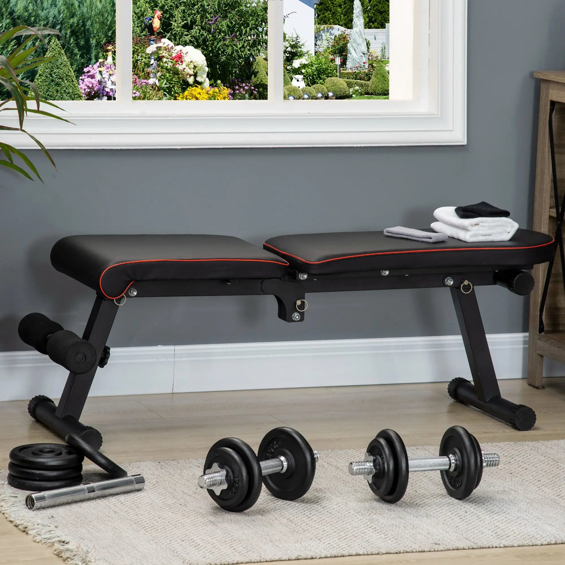 44lbs Adjustable Weight Barbell, Dumbbells Set, Non-Slip Handles, Black Dumbbells & Barbells at Gallery Canada