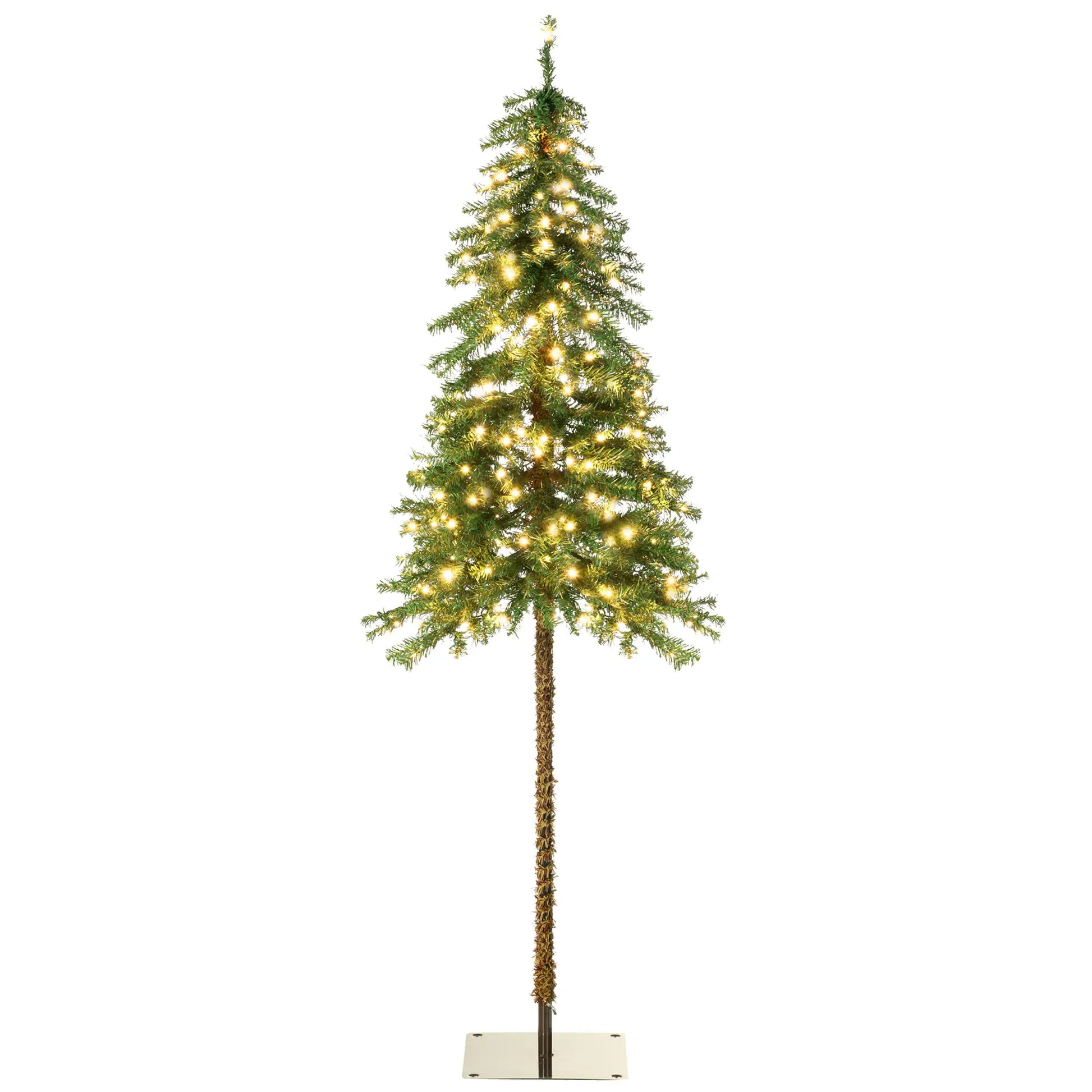 6' Artificial Christmas Tree, Pencil Shape, Steel Base, Warm White or Colorful LED Pencil Christmas Trees at Gallery Canada