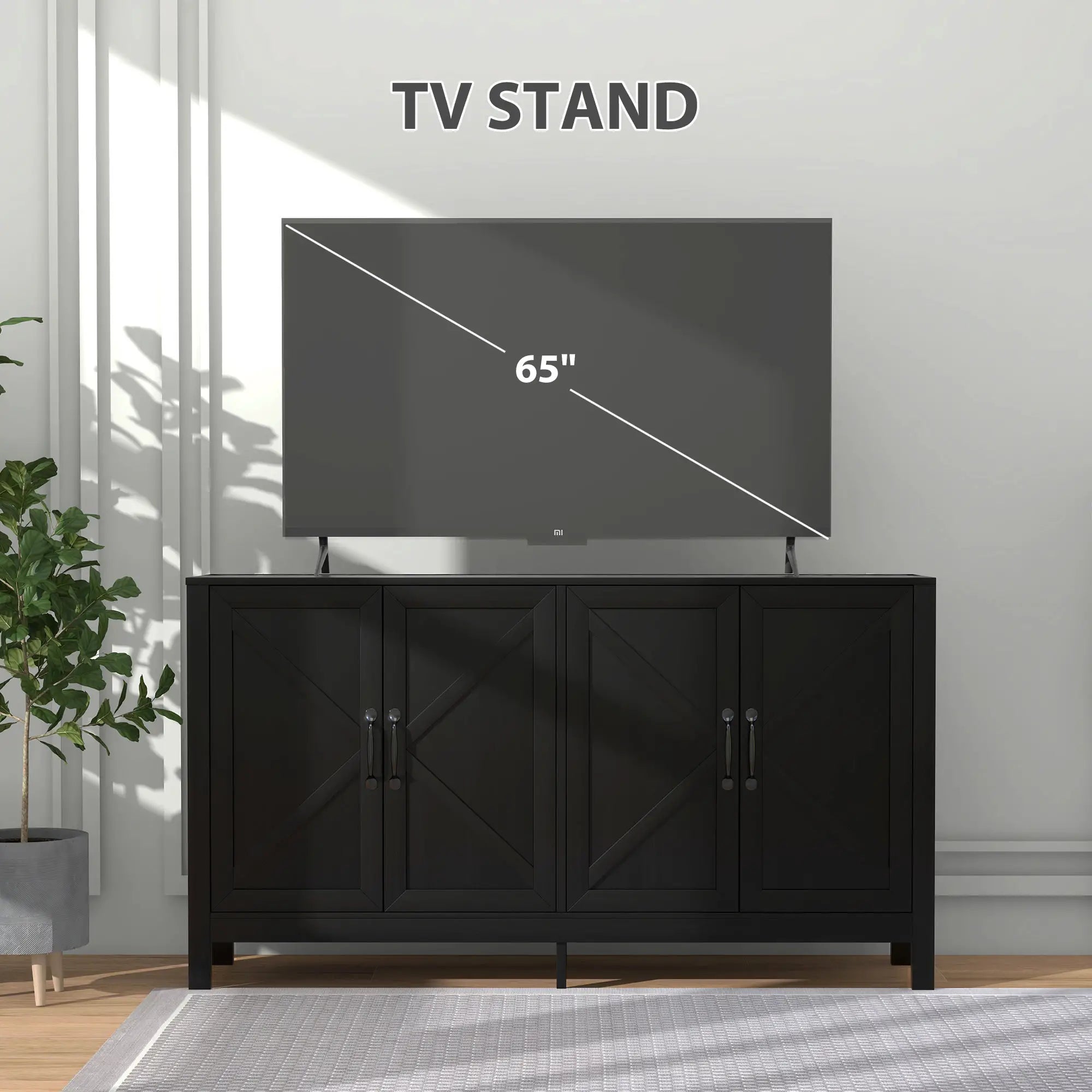 Sideboard Buffet, Storage Cabinet, TV Stand for 65 Inches, Black Oak Bar Cabinets at Gallery Canada