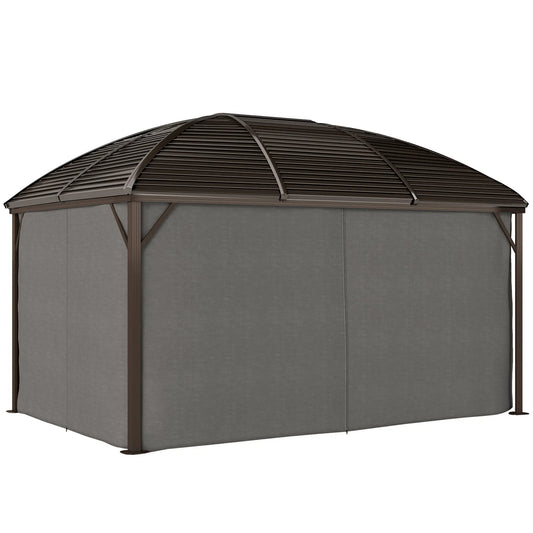 10' x 13' Hardtop Gazebo, Aluminum Canopy, Mesh Nettings, Dark Grey Gazebos Dark Grey at Gallery Canada