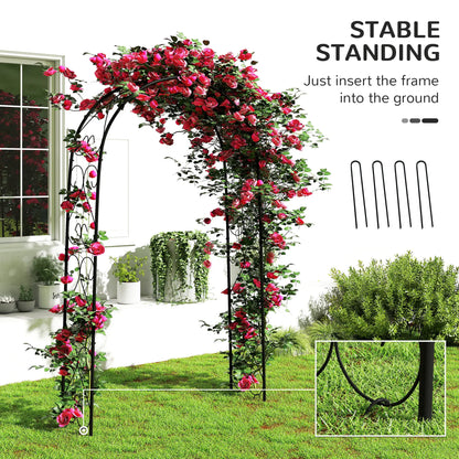 Steel Garden Arch, 7.5' Arbor Trellis for Climbing Plants, Roses Garden Arches at Gallery Canada