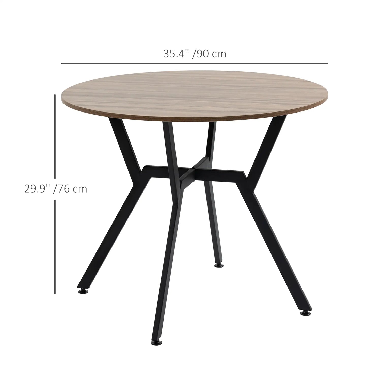 35" Round Dining Table, Modern Steel Frame, Brown Bar Tables & Dining Tables at Gallery Canada