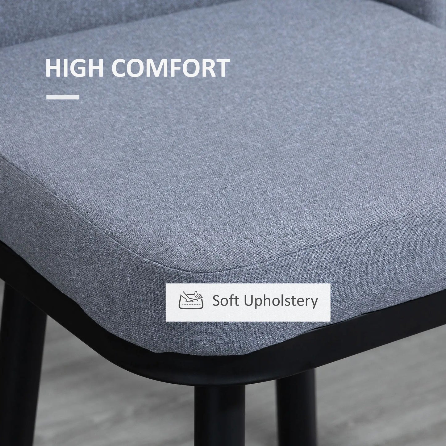 Extra Tall Bar Stools Set of 2, 360° Swivel, Steel Legs Footrest, Light Grey Bar Stools at Gallery Canada