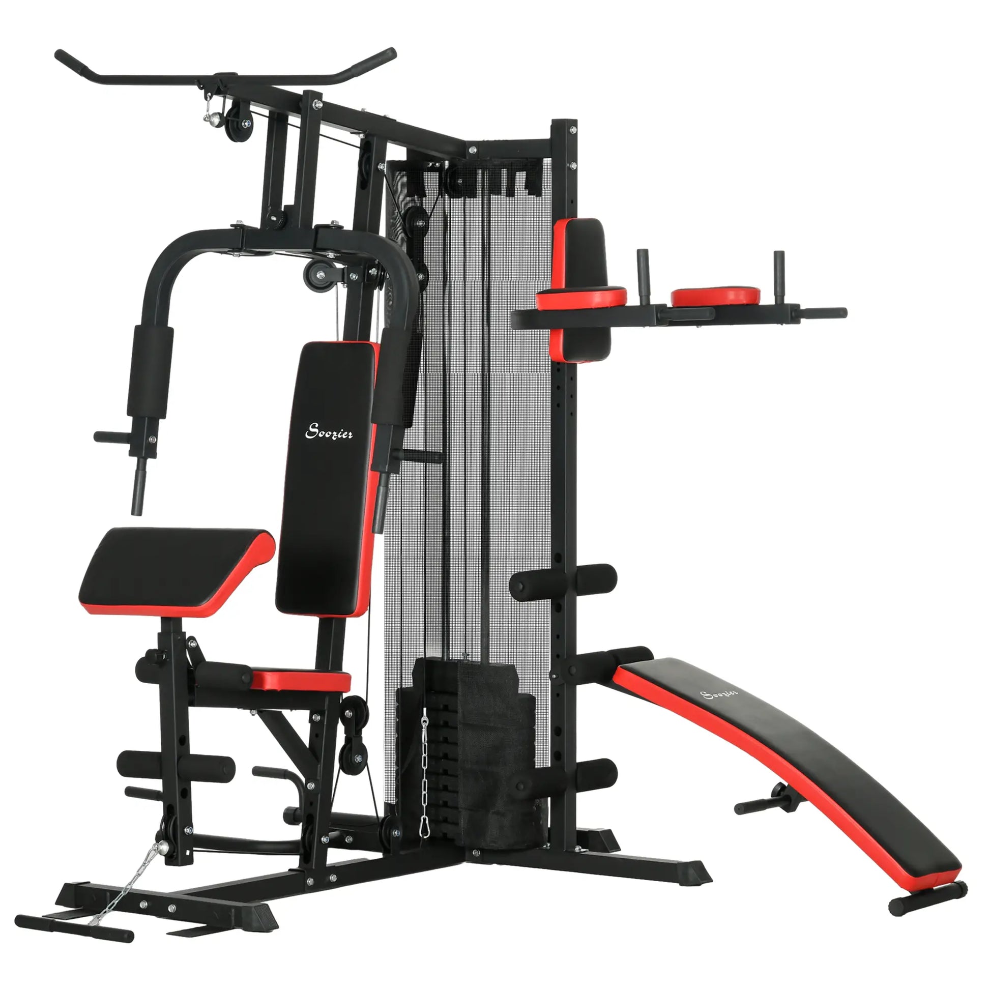 Home Gym Equipment, Workout Station with Bench, Push Up Stand, Dip Station, 143lbs Power Towers Black at Gallery Canada