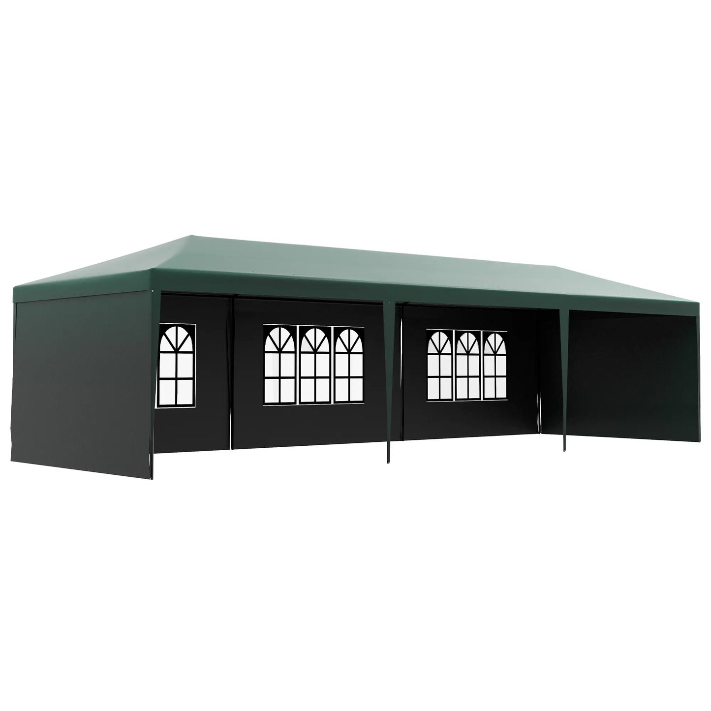 10' x 29' Canopy Tent, Party Tent with Sidewalls, Large Windows, Green Canopy Tents at Gallery Canada