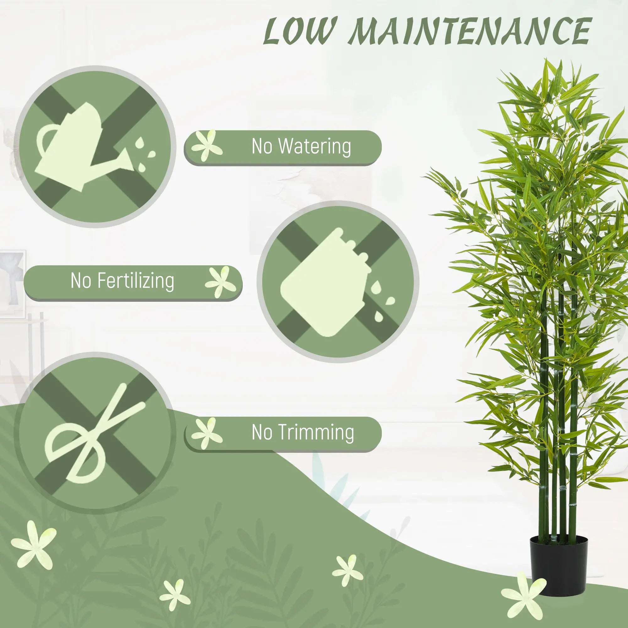 5FT Artificial Bamboo Tree, Faux Decorative Plant, Set of 2 Artificial Trees at Gallery Canada