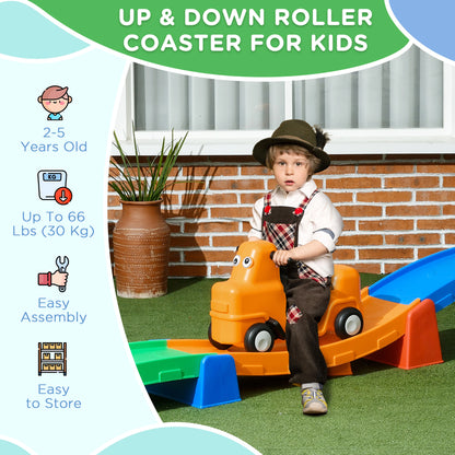 9.8 ft Up and Down Roller Coaster for Kids, Thrill 4 Pieces Toddler Roller Coaster Ride on Toy with Side Steps, Sliding Car with Handles, for 2-5 Years Old Push Cars for Toddlers at Gallery Canada