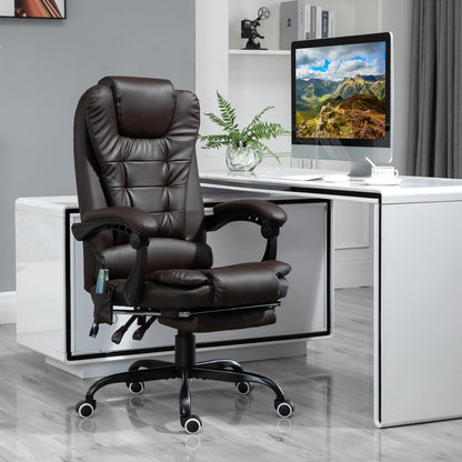 7-Point Vibrating Massage Chair, Reclining Office Chair, Adjustable Height, Brown Massage Chairs at Gallery Canada