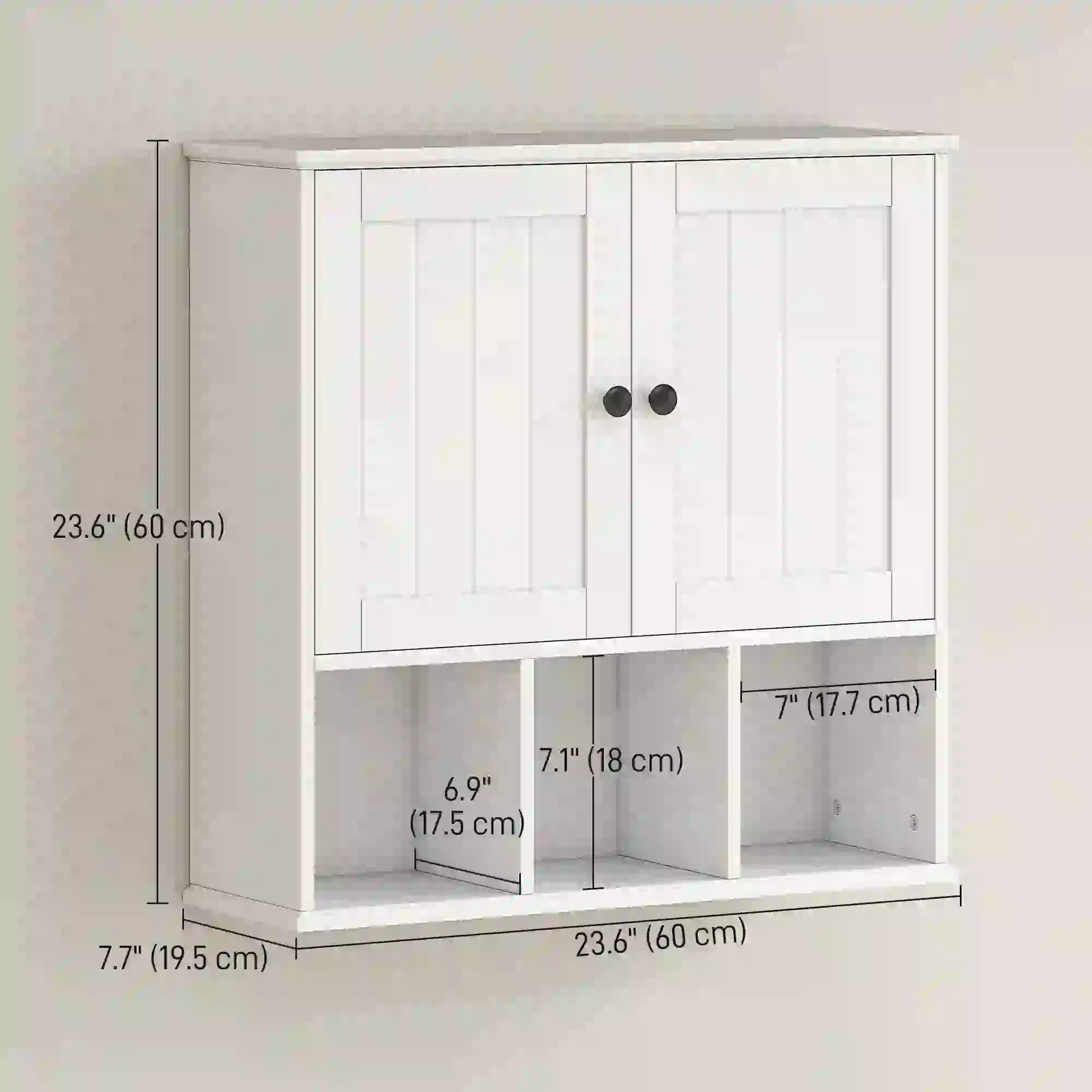 Farmhouse Wall Mounted Medicine Cabinet, Adjustable Shelf, White Wall Mounted Cabinets at Gallery Canada